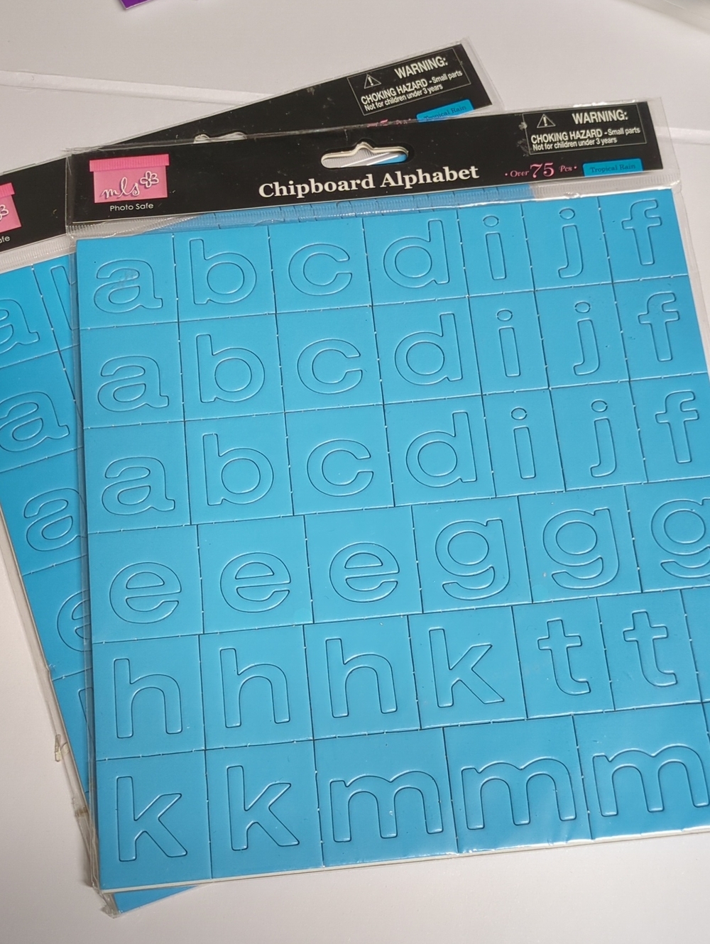 ☀️My Little Shoebox Photo Safe Tropical Rain Blue Chipboard Alphabet - 2 Pack